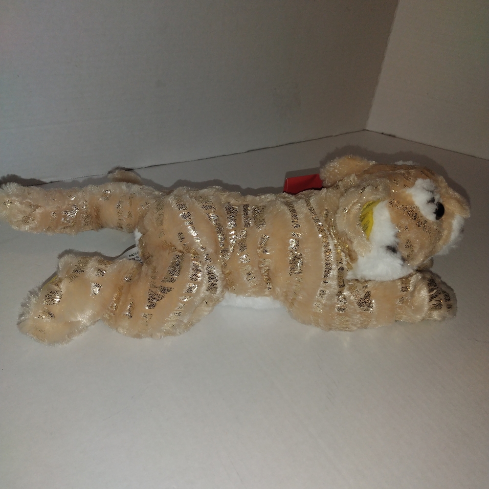 FAO SCHWARZ "Adopt A Pet" GOLD EDITION, Plush Lying Tiger 15" $52 - Picture 5 of 6